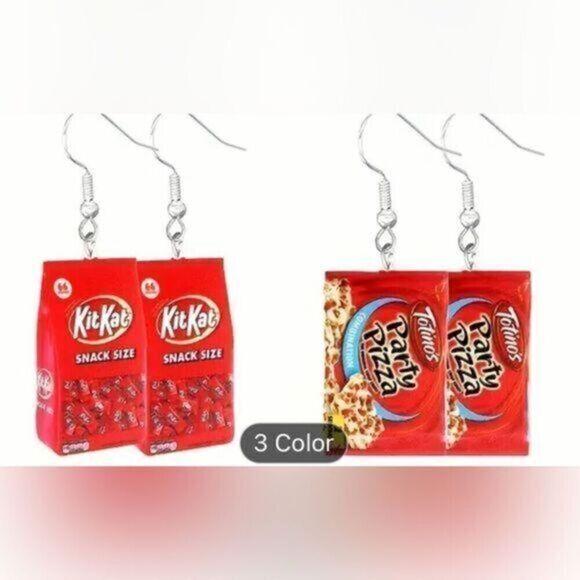 Jewelry - NWT Set of 2 Novelty Earrings - Acrylic Design Snack Dangle Earrings